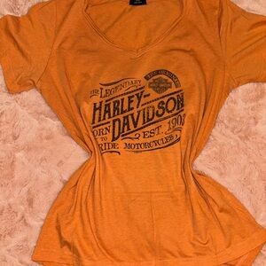 Harley-Davidson Orange Fitted Short Sleeve T-Shirt